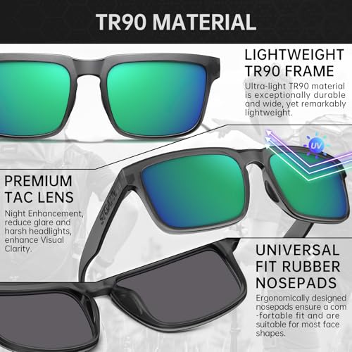 Image of STGATN Big Head Sunglasses for Men - 155MM for Large Wide Heads Men's TR90 Ultralight UV400 Protection Glasses