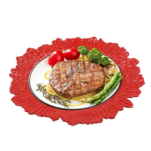 Set de 24 platos apilables de plástico rojo 32 cm miniatura 7