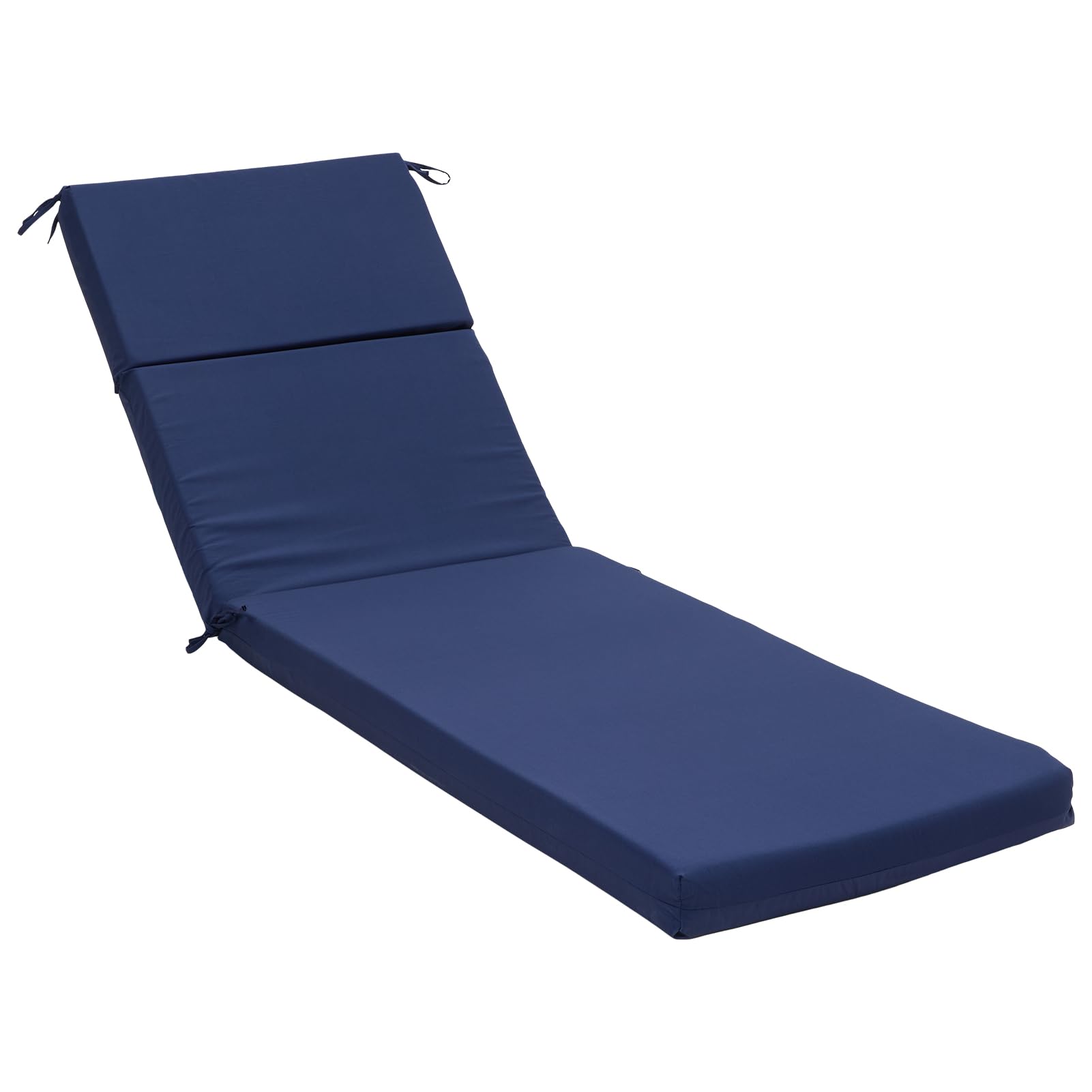 Warmiehomy Sun Lounger Cushion Only, Waterproof Garden Recliner Cushions with Removable Cover, Thicken Foam Filling Steamer Chair Cushions, Comfortable Outdoor Sunbed Cushion, 182x55x7.5cm(Blue)