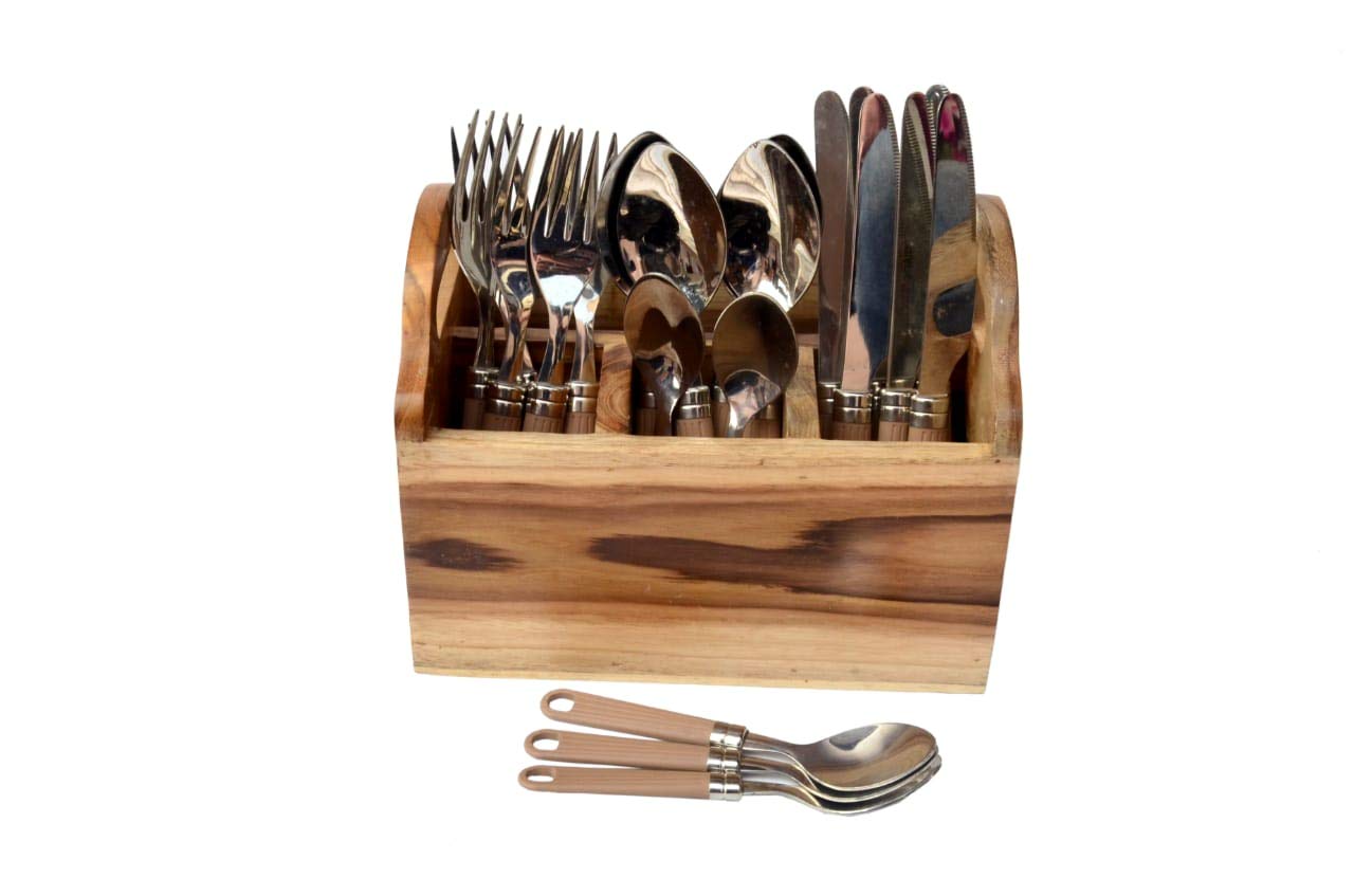 Wooden Fork & Knife Stand - Spoon Holder for Kitchen -4 Wooden Fork & Knife Stand - Spoon Holder for Kitchen -4