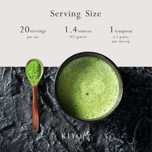 Kiyo Matcha Ritual Grade Ceremonial Uji Matcha - Pure Japanese First Harvest Ceremonial Grade Matcha Green Tea Powder from Uji, Japan (40g/1.4oz) Kiyo Matcha Ritual Grade Ceremonial Uji Matcha - Pure Japanese First Harvest Ceremonial Grade Matcha Green Tea Powder from Uji, Japan (40g/1.4oz)
