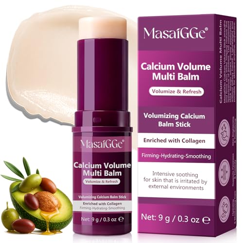 Calcio Multi Balm Stick, Calcium Volume Multi Bálsamo – Colágeno Hidratante Stick para cara, ojos y cuello, hidratante y reafirmante para todos los tipos de piel