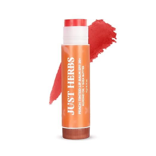 Just Herbs Tinted Lip Balm for Men and Women with SPF 20+ for Dark Lips to Lighten 4 g