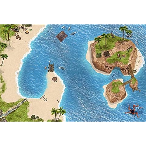 Stikkipix Piraten Spielmatte (ähnlich Spielteppich) | SM06 | Spiel-Matte für das Kinder-Zimmer | ideales Zubehör zu Spiel-Figuren von Schleich, Playmobil, Papo, Bullyland & Co | 150 x 100 cm Cover