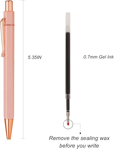 Miniatura 2 de Bolígrafos hexagonales de gel de plástico dorado, 8 unidades, escritura suave y tinta negra de 0.028 in, bonitos bolígrafos para mujeres, hombres y