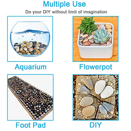 Sinyum 5 Pounds Aquarium Gravel River Rock - Natural Polished Decorative Gravel, Small Decorative Pebbles, Mixed Color Stones,For Aquariums, Landscaping, Vase Fillers #TOP5