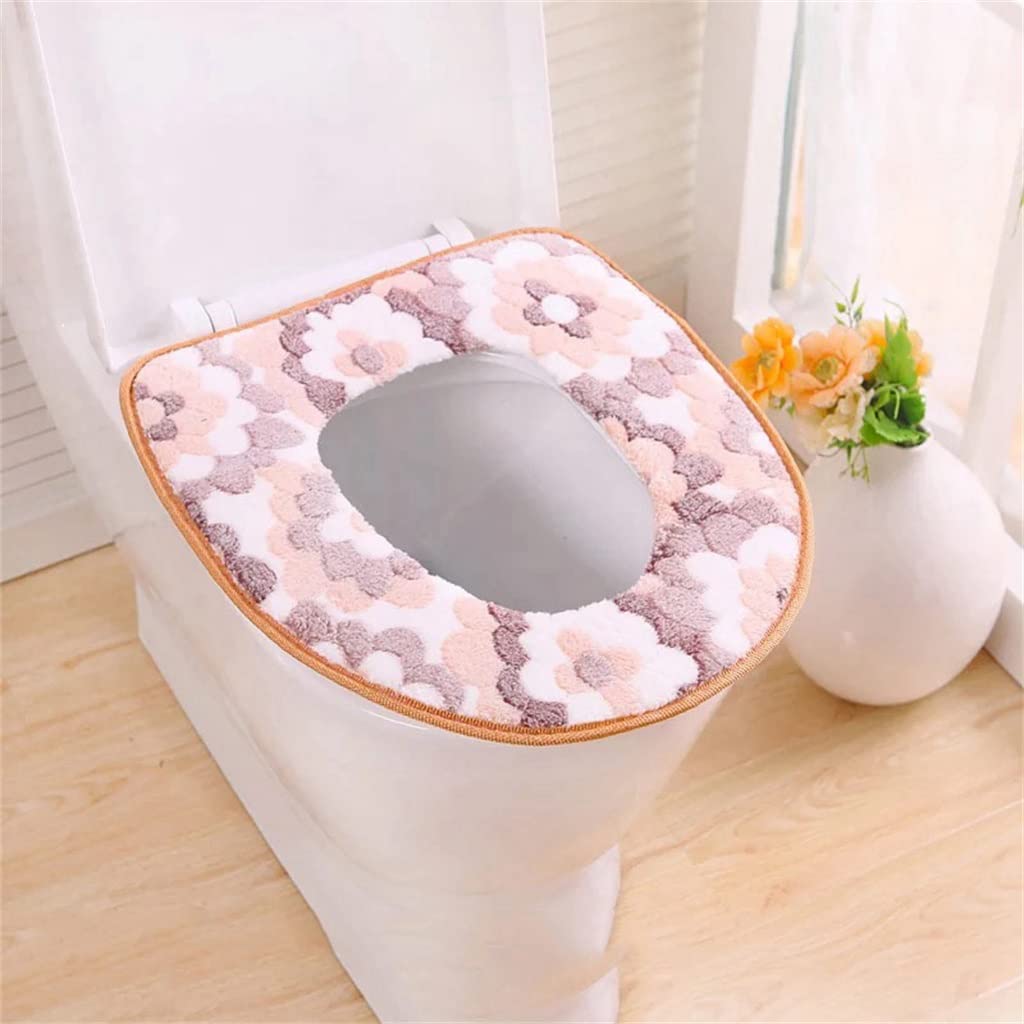 Mzpxqmsyk Women's Yellow Toilet Seat Cushion, Universal Warm Soft Thickened Washable Toilet Seat Cushion Cover Mat Multicolor(Yellow)