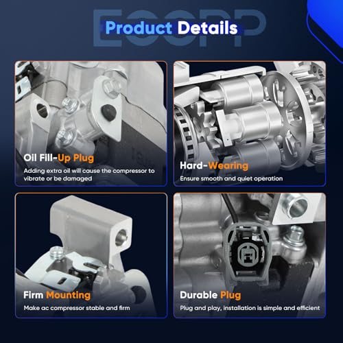 Image of ECCPP AC Compressor Fit for Mazda CX-7 2.3L 2007 2008 AC Compressor for Car