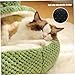 Round Plush Frog Pet Bed, 2 in 1 Winter Warm Deep Sleep Nest, Soft Comfort Basket for Cats, Dogs, Puppies (Green, A)