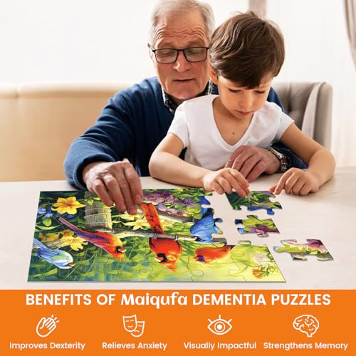 4 Packs 36 Large Piece Puzzle for Seniors - Dementia Puzzles for Elderly Adults,Alzheimer’s Puzzles Memory Cognitive Games for Elderly Seniors with 4 Storage Bags - Image 3
