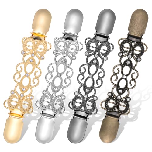 4 Stück Cinch Clip for Waist Clothes Modern Cardigan Cinch Clips Für Kleidung Vintage Elegante Waist Cincher Clip for Shirt Waists Schal Cardigan Pullover