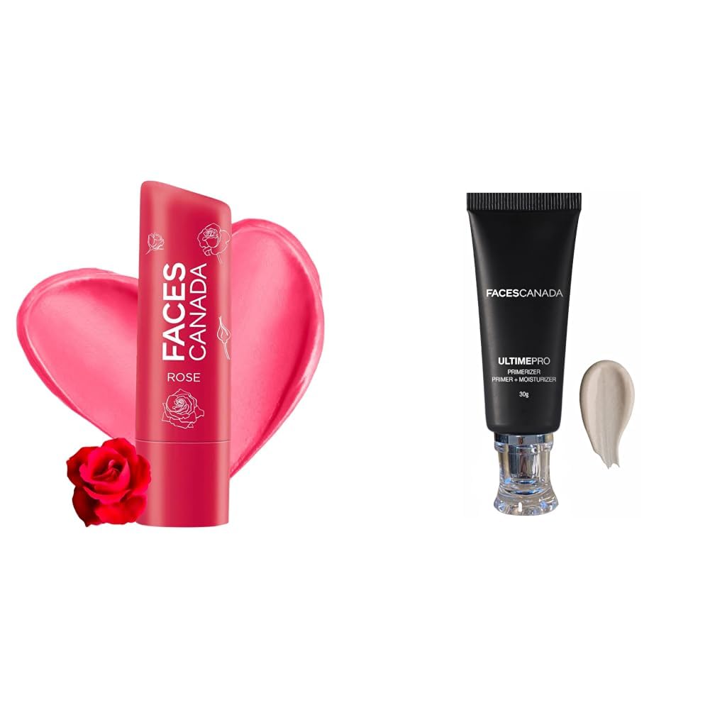 FACESCANADA Color Lip Balm - Rose Petal 03, 4.5g & Ultime Pro Primerizer Primer + Moisturizer, 30 g-image-42