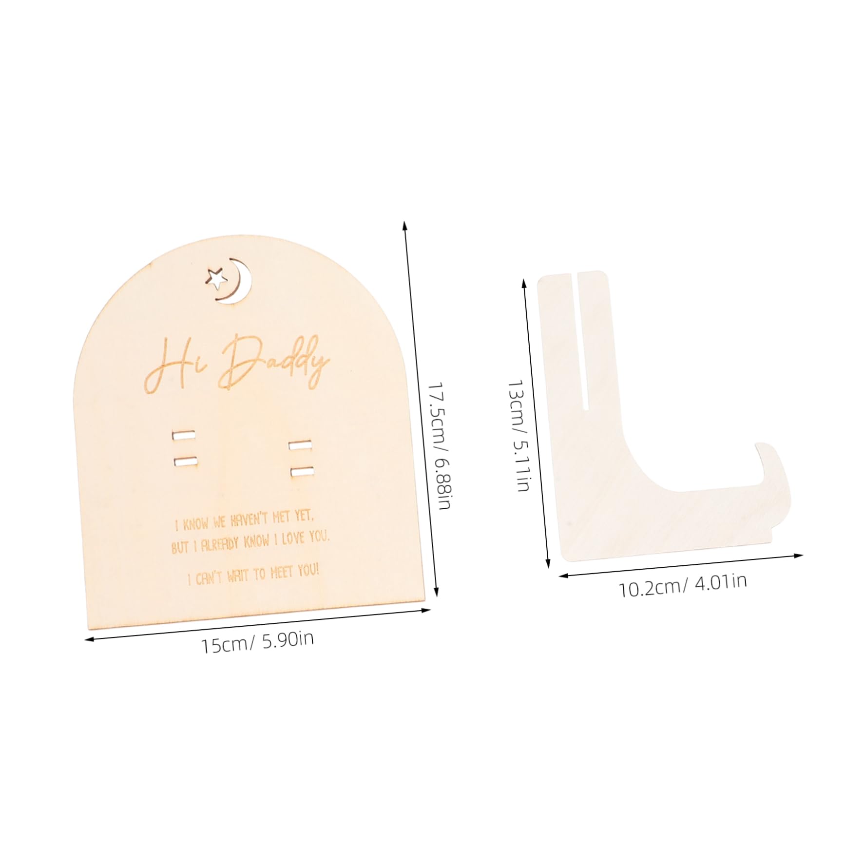 Ciieeo Pregnancy Test Keepsake Plaque with Stand 15x17.5cm Baby Announcement Board Wooden Plaque Stand for Expecting Parents Present