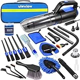 Vioview 25pcs Car Cleaning Kit,Car Interior Detailing Kit with High Power Handheld Vacuum Cleaner,Windshield Cleaner,Detailing Brush Set,Cleaning Gel,Professional Auto cleaning supplies for Men,Women