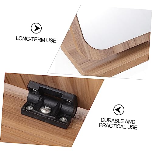 Espejo de maquillaje plegable de madera para escritorio miniatura 5