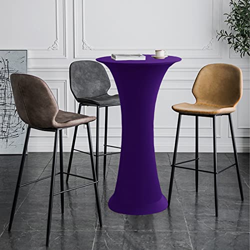 Image of Cocktail Table Covers - 2 Pack 24 inchx43 inch Fitted Highboy Table Cloth - Purple