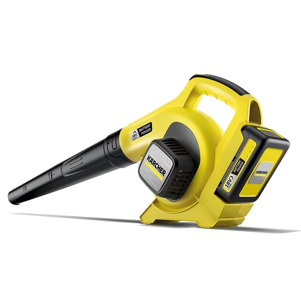 Kärcher Akumulatorowa dmuchawa do liści LBL 2 zestaw baterii (akumulator: 18 V/2,5 Ah, prędkość powietrza: 210 km/h, rura dmuchająca, płaska dysza z krawędzią do zdrapywania)