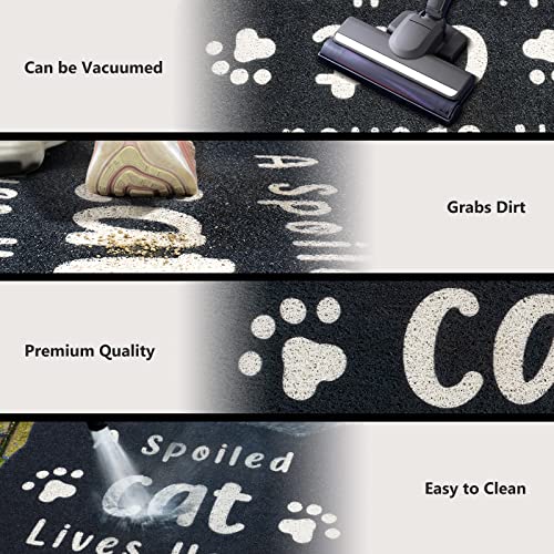 Sunlit 30" x 23.4" Cute Cat Mats, Indoor Outdoor NonSlip Front