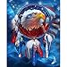 Produktbild Ginfonr Diamond Painting 5D Diamant Malerei Blue Eagle Dream Catcher Amerikanischer Flaggenvogel Nach Anzahl Kits Full Drill Paint Mit Diamonds Arts Wall Decor 30 * 40 cm