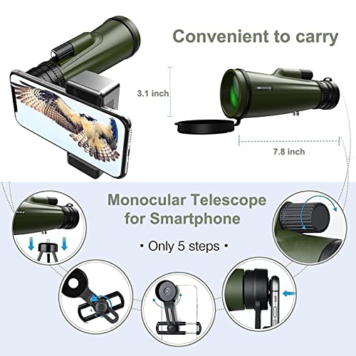 Télescope monoculaire étanche anti-flou avec trépied de support - 2