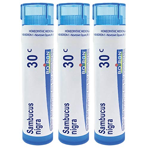 Boiron Sambucus Nigra 30C Homeopathic Elderberry Medicine For Hoarseness With Painful Cough And Nasal Congestion - Pack Of 3 (240 Pellets) #TOP30