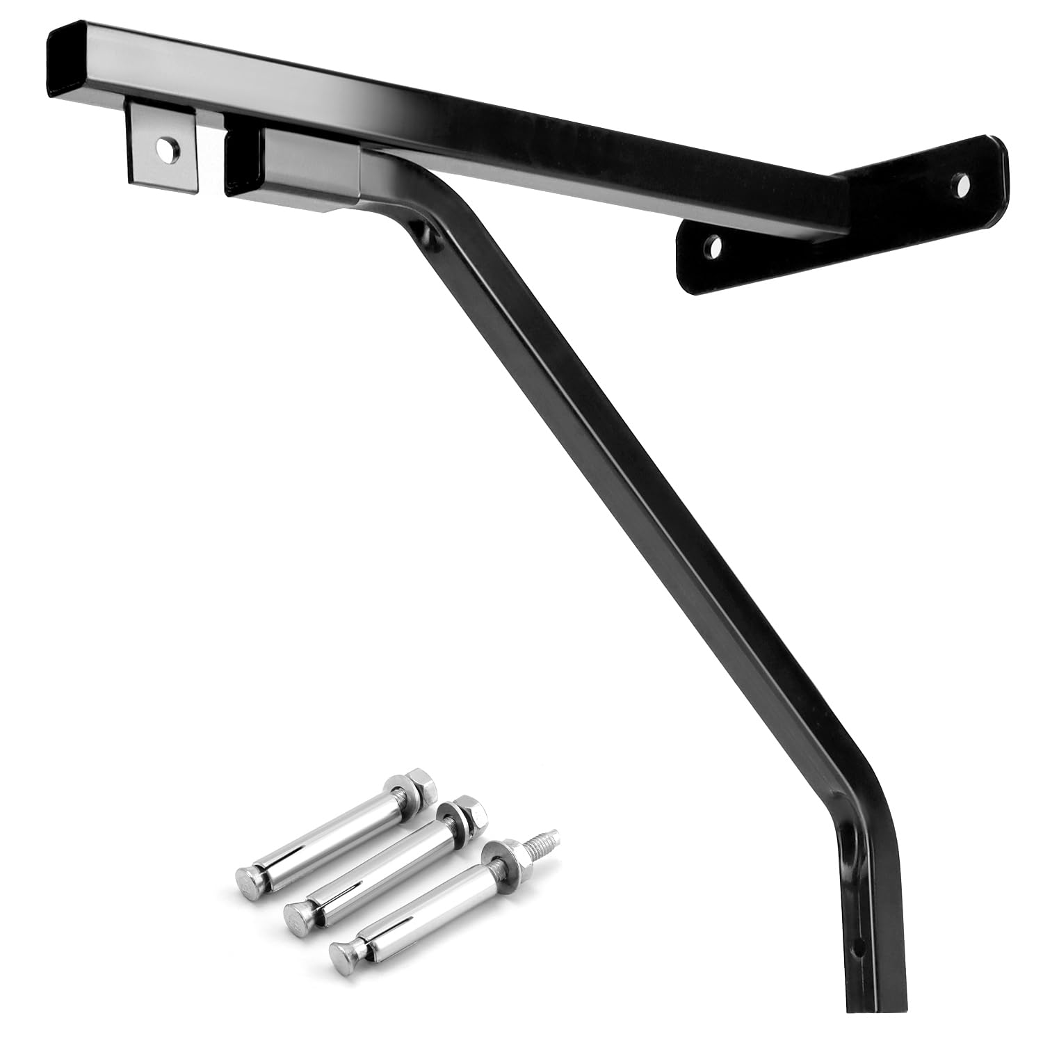 QWORK® Soporte de Pared para Saco de Boxeo - Carga máxima 80 kg - Revestimiento Negro Antioxidante - con Accesorios de Montaje