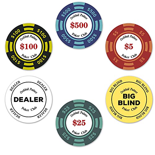 Dessous de Verre Bois pour Poker (Lot de 6) - sous-Verre Original en Bois avec Patin antidérapant et Anti-Rayure en Liège pour Table, Maison, Bureau | Poker Cover