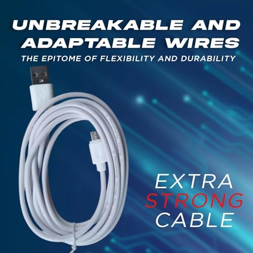 Image of Drumstone ( 𝟏𝟔 𝐘𝐄𝐀𝐑 𝐖𝐀𝐑𝐑𝐀𝐍𝐓𝐘 Long USB to Micro Cable - 2 Metre Fast Charging and Reliable Data Sync Performance Fast Charging and Data Sync Cable for Daily Use
