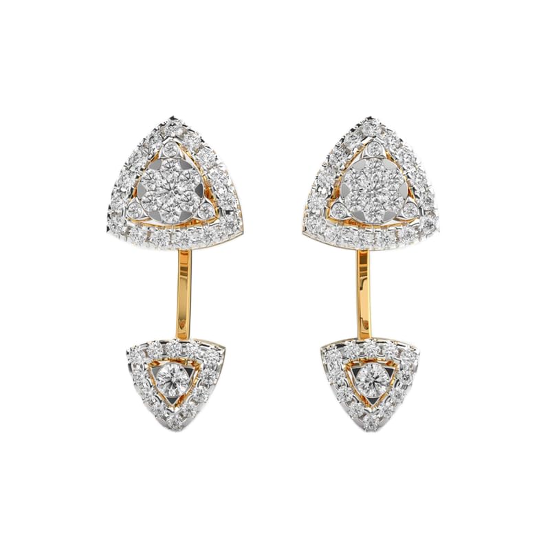 Gouttes Prism Radiance argent 925 plaqué or boucles d'oreilles 4g