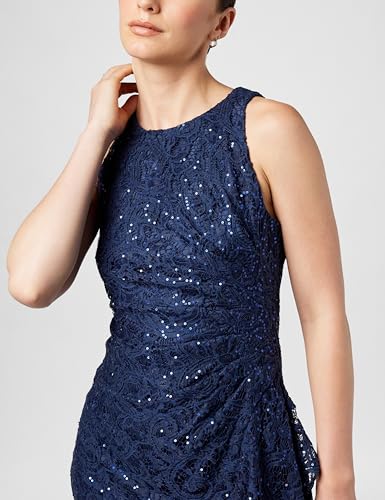 Image of Alex Evenings Women's Long Sleeveless Mother of the Bride Dress W /Cascade Ruffle & Front Slit (Petite and Regular Sizes)