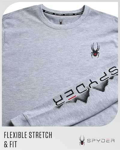 Spyder Men's Long Sleeve Tee Shirts - Mountain Top Printed Crewneck Graphic Tee - Casual Long Sleeve Shirts for Men (S-XXL)4