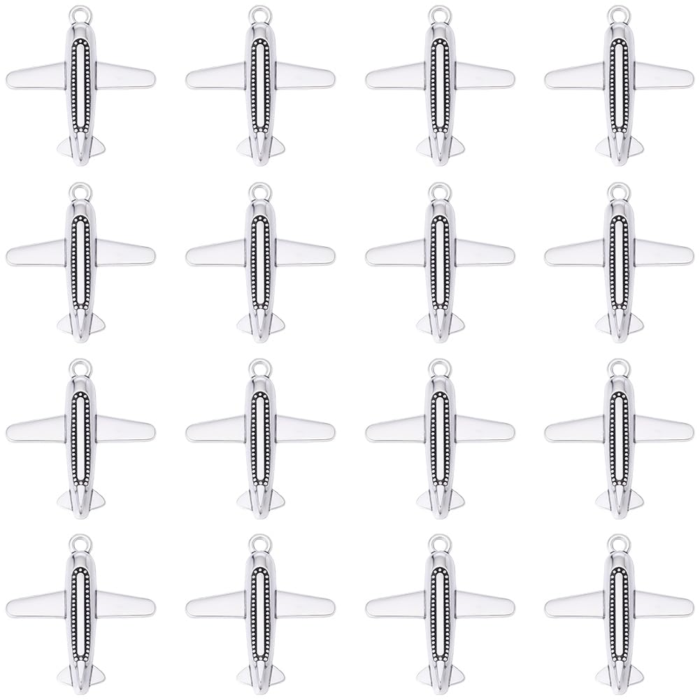Breloques Avion Argentées pour Collier Porte-Clés Boucles d'Oreilles et Bijoux Tibétains