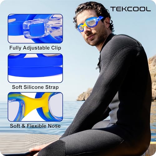 Image of TEKCOOL Swimming Goggles for Men & Women With Adjustable Strap and Air Goggles