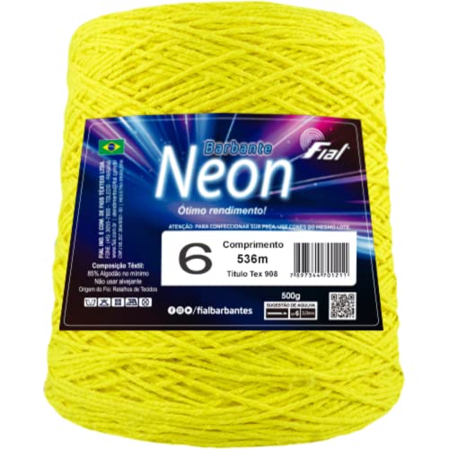 Barbante Fial Nº 6 Neon - 536m - 500g - Amarelo Neon 15