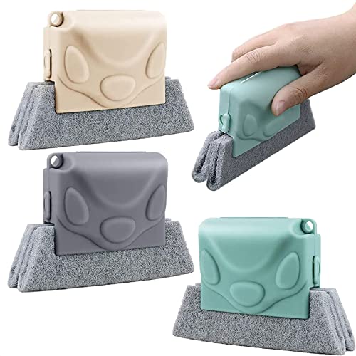 3Pcs Window Groove Cleaning Brush - Hand Brushes for Cleaning Tools for Housekeeping for Corners and Slides - Door Groove Brushes for Cleaning - Magic Window Cleaning Brush Set - Window Cleaning Tools