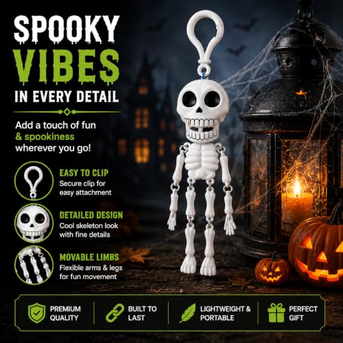 Image of Skeleton Keychain with Movable Limbs | Cute skeleton with flexible arms & legs for fun movement.