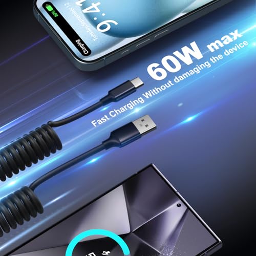 OKRAY 78W 3-Port Car Charger with Retractable USB-C PD30W Fast Charge Cord - image 9