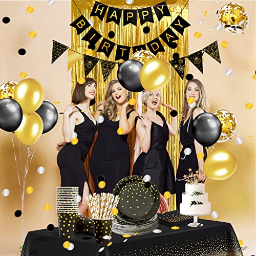 IZoeL 30 Ospiti Decorazioni per Feste in Nero Oro