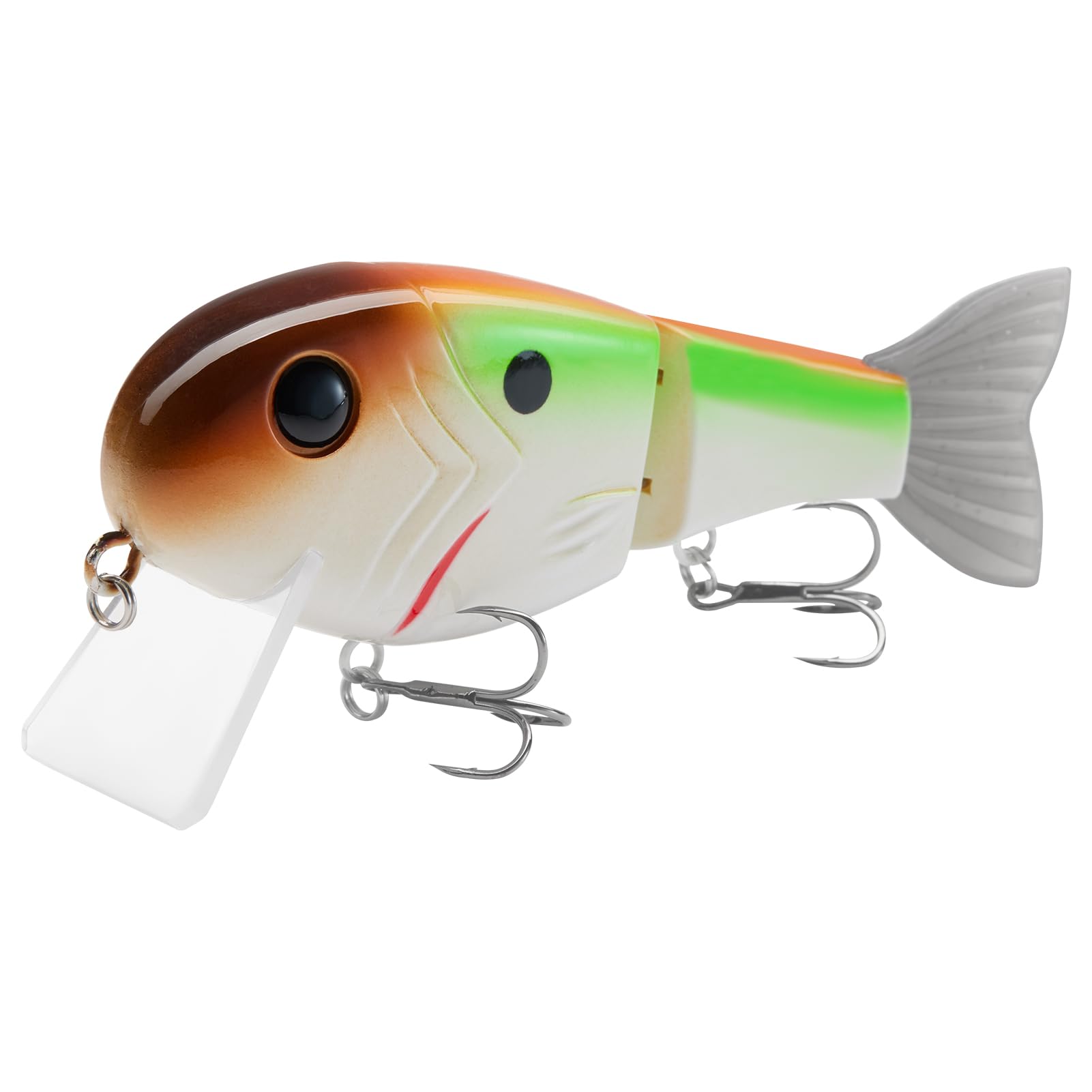 BASSROCK Topwater Fishing Lures for Bass Pike Salmon Floating Swimbait Jointed Crankbait Freshwater Saltwater 4.9in/1.76oz RK1001