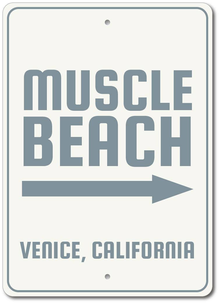 Inga Muscle Beach Sign Beach Arrow Sign Custom Beach Decor Metal Sign 8x12 inches