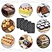 IMengjbang 4 Pack Brownie Pan, 12 Cavity All Edges Square Cupcake Brownie Pans Mini Cake Non-stick Bakeware for Bread Loaf Cake Cookie Oven, Heavy Duty Carbon Steel Mini Muffin Pan