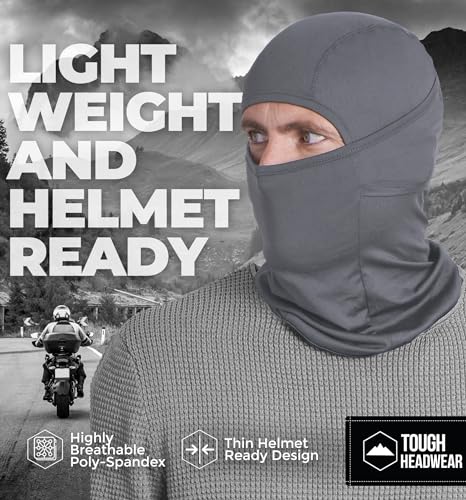 Image of Tough Headwear Balaclava Ski Mask - Breathable Face Mask for Men - Flexible Hinge Full Face Cover - Windproof Motorcycle Gear