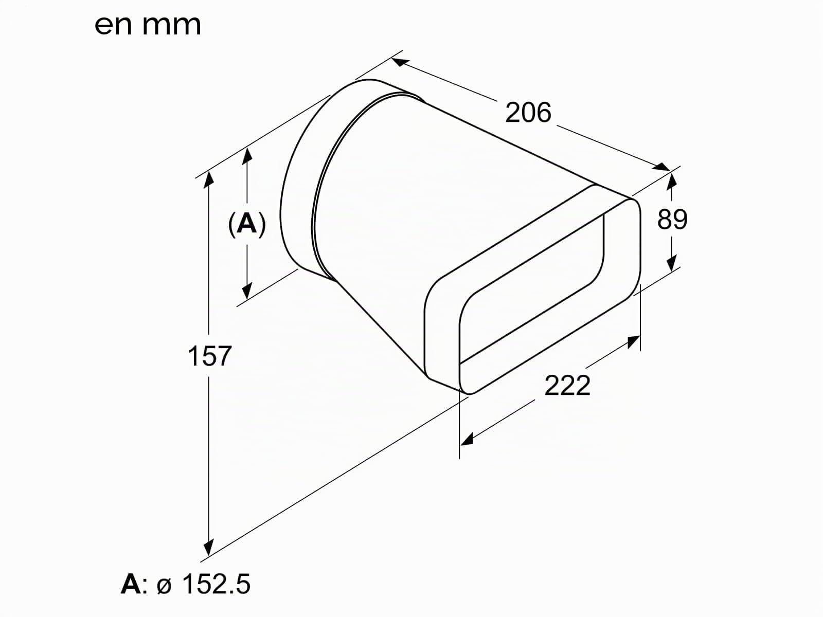 Bosch HEZ9VDSI0 - Adaptador redondo plano (150 mm de diámetro), color negro