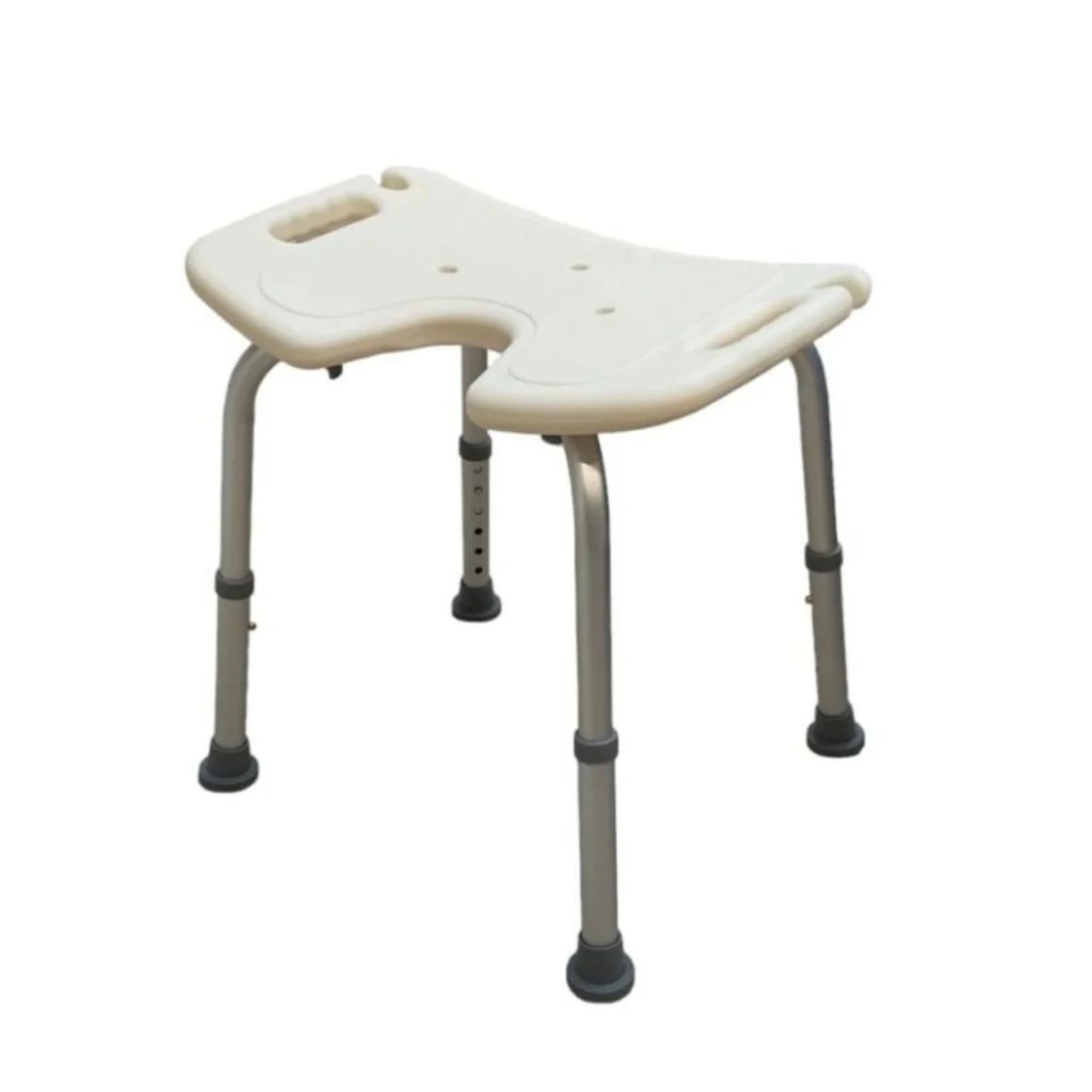Ortopal Taburete Baño en Forma de U | Taburete Ducha con asideras | Asiento Ortopédico | Regulable y Antideslizante | Silla Ducha Personas Mayores: Cómoda, Segura y Ligera | 120kg MAX (1 Unidad)