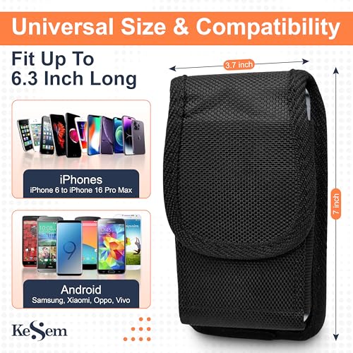 Nylon PhoneHolster Case for iPhone 14 13 Pro Max, Galaxy S24 Ultra