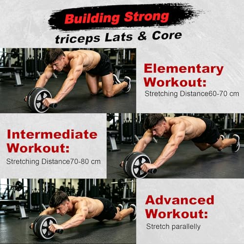 Ab Roller Wheel, 10-In-1 Ab Exercise Wheels Kit with Resistance Bands, Knee Mat, Jump Rope, Push-Up Bar - Home Gym Equipment for Men Women Core Strength & Abdominal Exercise