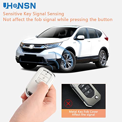 Uhonsn Key Fob Cover For Honda Accessories Accord Civic Car Keychain Case Smart Remote Keys Protector Pilot Odyssey 2017-2021 Keycover White #TOP3