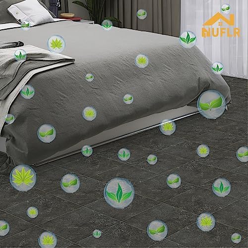 NUFLR Floor Tile Self Adhesive; Vinyl Flooring Marble; Peel and Stick Floor Tiles for Bathroom Kitchen Living Room Waterproof 30X30cm 10pcs