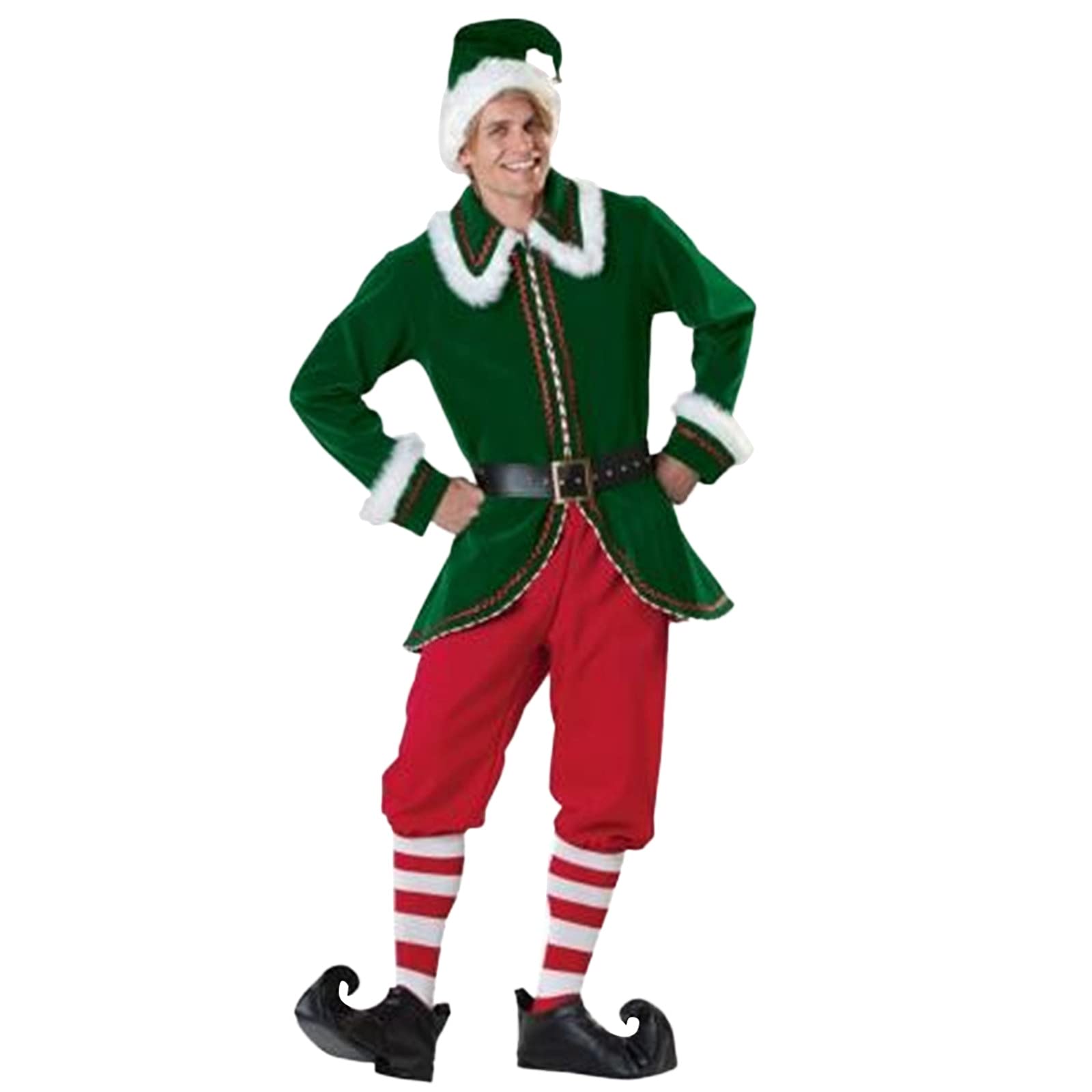 Bascar Cosplay Santa Claus Suit Christmas Long Sleeve Play Man/Women Costume Women Suits & Sets