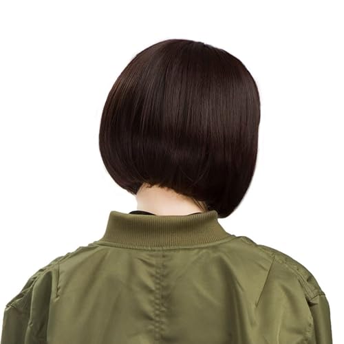 Miniatura 6 de REECHO peluca corta con flequillo, de cabello sintético, para cosplay, para mujeres